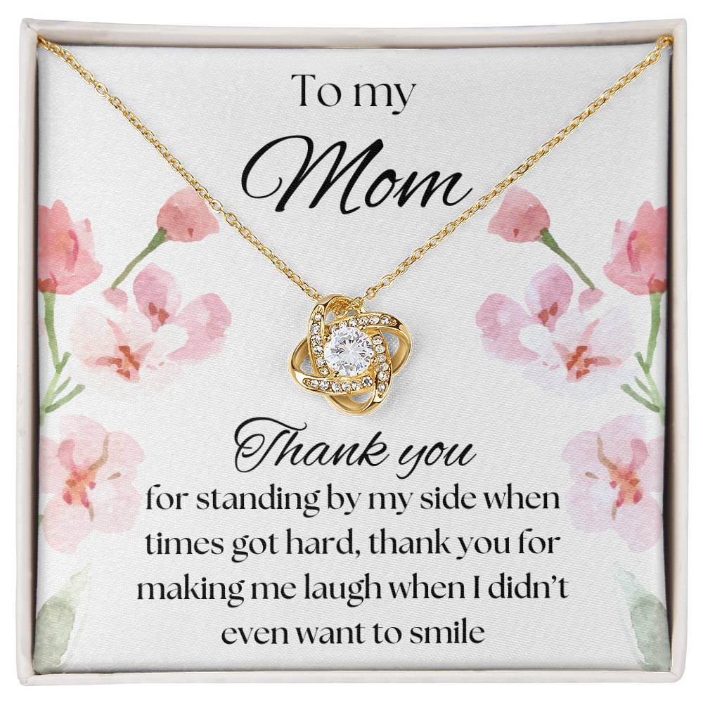 To my mom love knot necklace