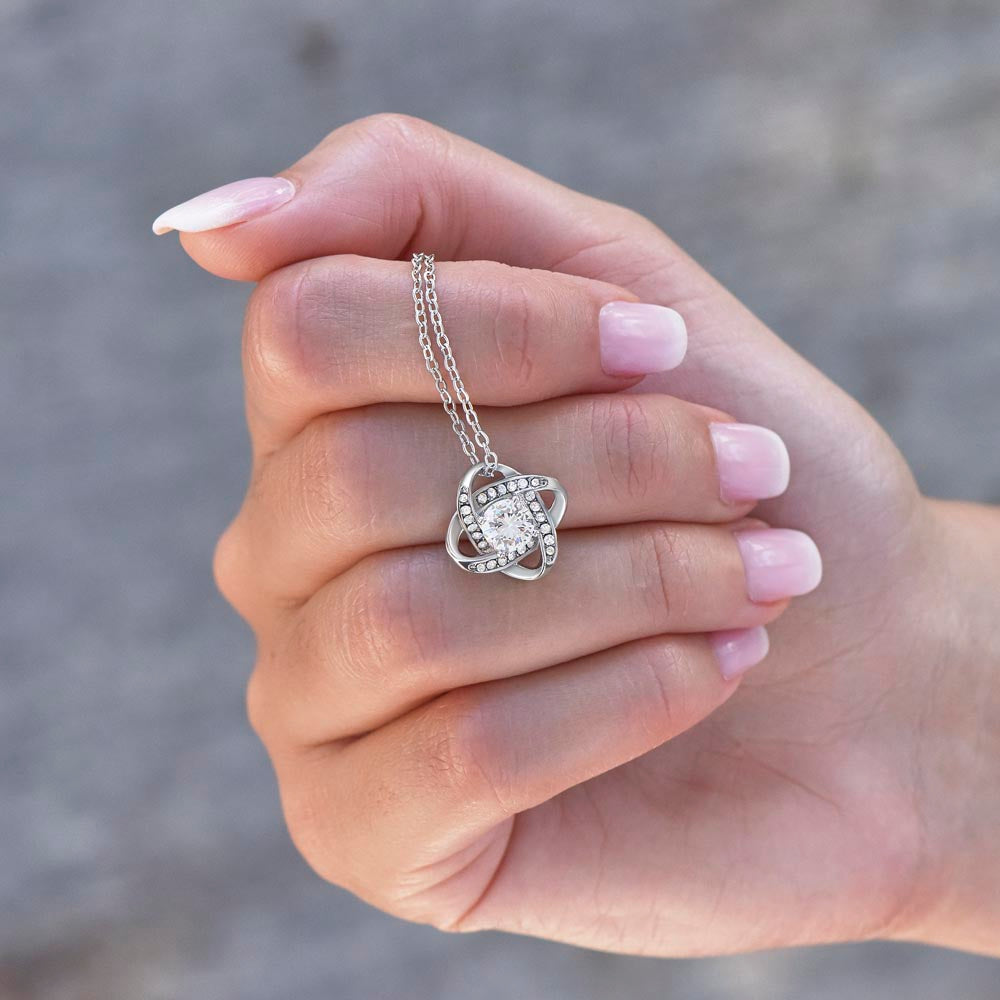 To my mom love knot necklace