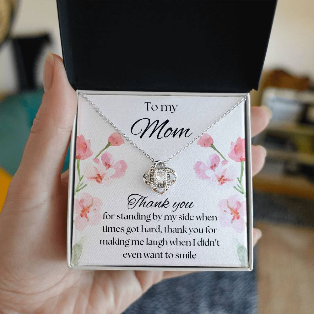To my mom love knot necklace