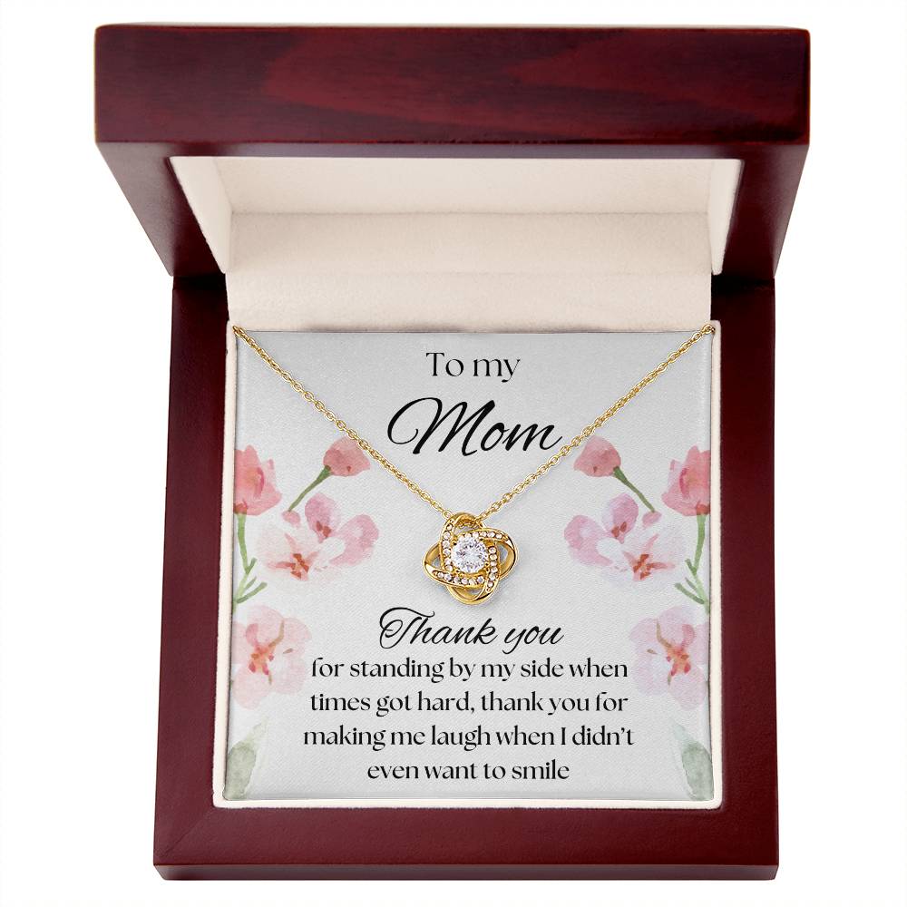 To my mom love knot necklace