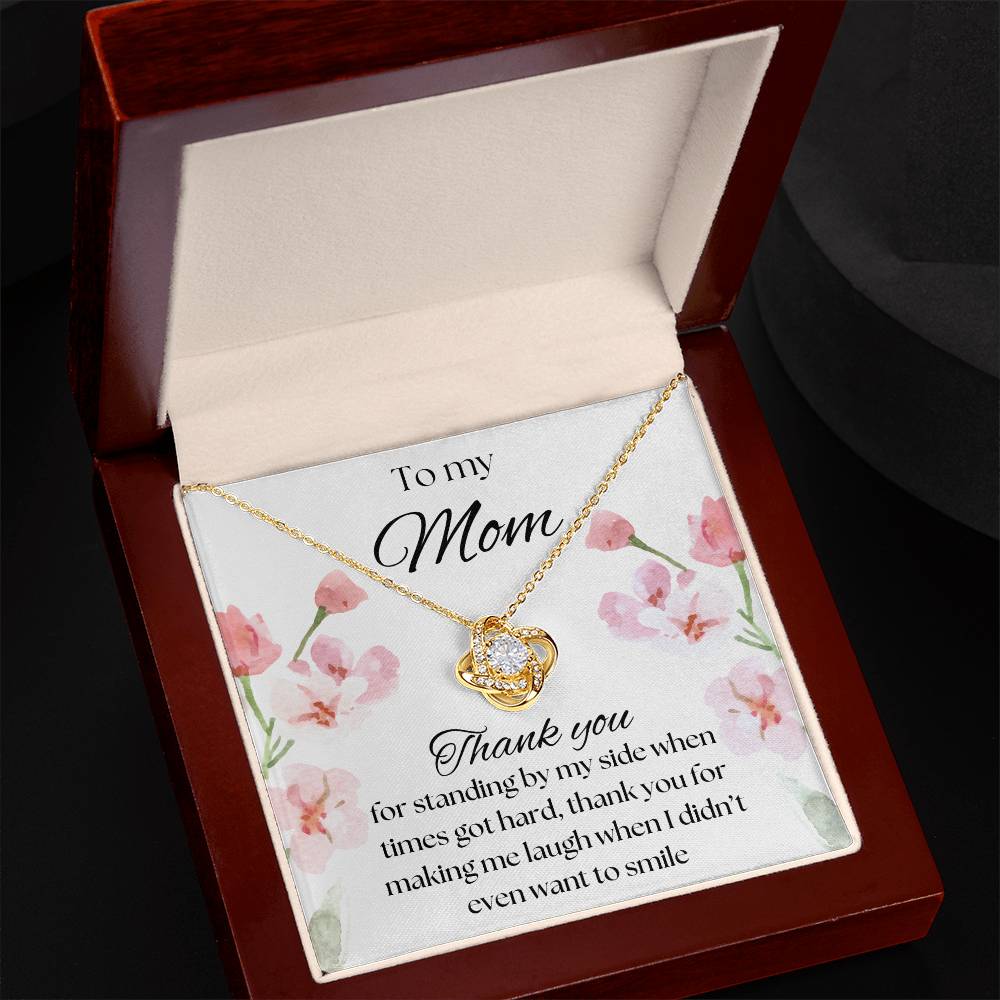 To my mom love knot necklace