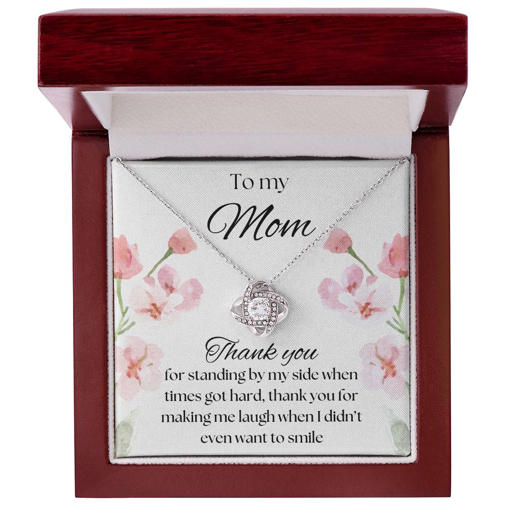 To my mom love knot necklace