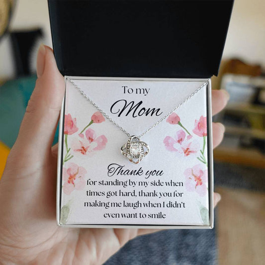 To my mom love knot necklace